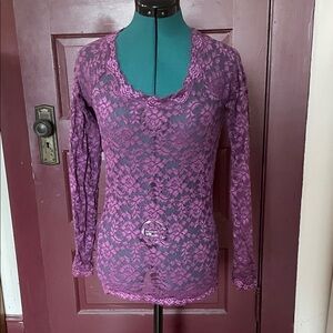 Moda International Purple Lace Blouse